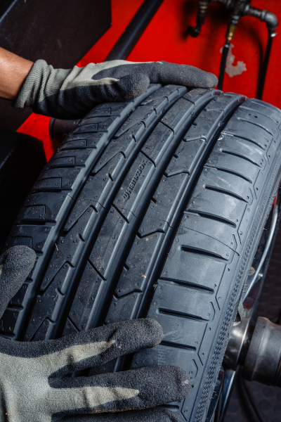 Original Equipment Tyres OE A close up of a Hankook tyre
